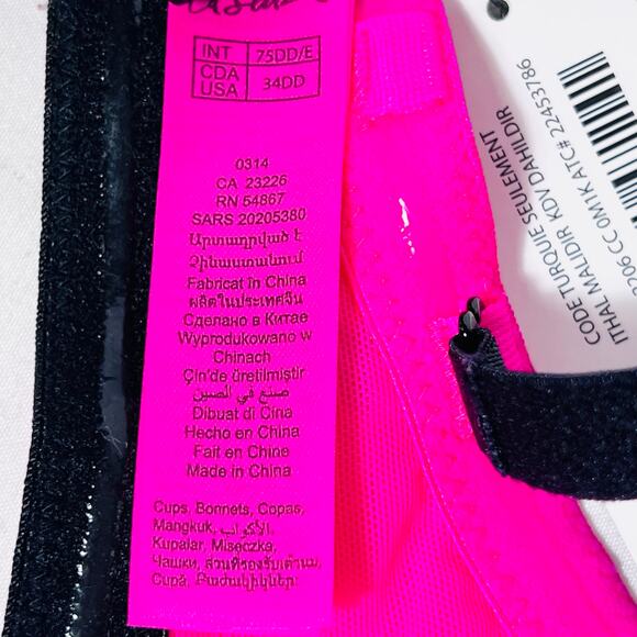 La Senza Bra Lot 2 Size 34DD Pink Black Padded Sheer Underwire Push Up Lace New - Picture 16 of 16